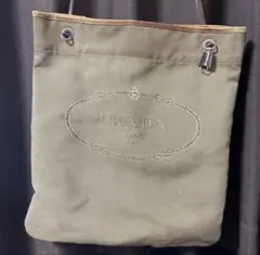 PRADA☆ベージュキャンバスショルダーバッグ