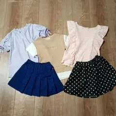まとめ売り5点セット120cm女の子夏服スカート半袖