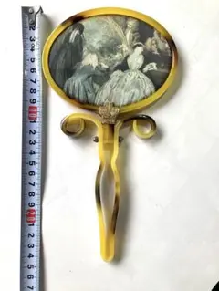 絵画デザインの手鏡 王冠付き