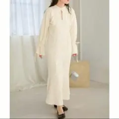 Bab ニュアンスジャガードワンピース アイボリー