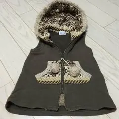 ハッカベビー ポンポンつきベスト 90