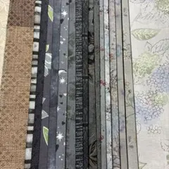 先染め・トープ系プリント布　17枚ハギレセット　12-5