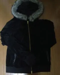 コムサイズム ベロアファー付きパーカー