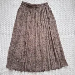 RETRO GIRL レトロガール プリーツスカート 花柄 ベージュ M