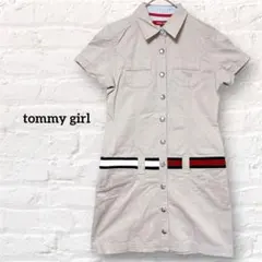 トミーガール シャツワンピース ボタンアップ M ベージュ 半袖 レディースのサムネイル