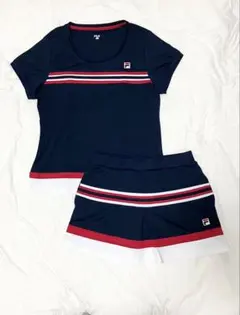 FILA ネイビー ストライプ Tシャツ スカートセット