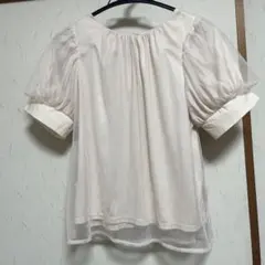 シフォン　パフスリーブ チュール　トップスのサムネイル