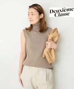 【Deuxieme Classe】beauty タートル ノースリーブ ベージュ