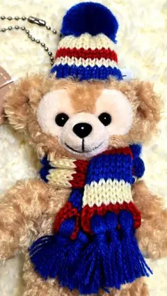 ダッフィー　ぬいぐるみバッジ　カラフルハピネス　ウインターシーズンコスチューム