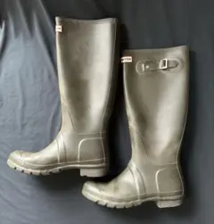 ハンターHUNTERオリジナルトールロングレインブーツ長靴バックル付き