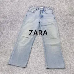 【ZARA】ダメージデニム ライトブルー ワイド