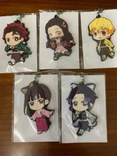 新品「鬼滅の刃」てくトコラバーストラップ 5個セット 禰豆子　カナヲ　善逸