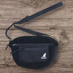 KANGOL ブラック ボア ショルダーバッグ