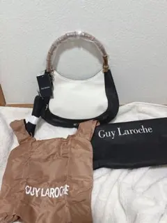 Guy Laroche ハンドバッグ ホワイト/ブラック　牛革　エコバッグおまけ