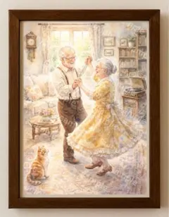 【水彩画アート】ふたりの午後のワルツ 2L版写真用紙