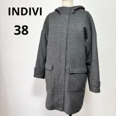 INDIVI 2WAY フーデッドコート 中綿ライナー付 38のサムネイル