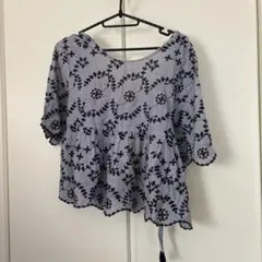 花柄ストライプ半袖トップスのサムネイル