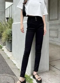 GRL スーパーストレッチハイウエストスキニーパンツ[cu04] ブラック XS