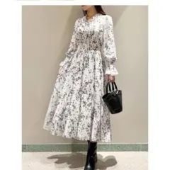 SNIDEL 花柄ロングワンピース