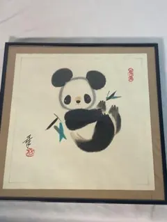 青島貝彫　パンダ　貝細工　工芸品　中国製　アンティーク絵画　インテリア 青島貝彫 パンダ 貝細工 工芸品 中国製 アンティーク絵画 インテリア