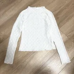 H&M ホワイトレース　長袖トップス　白　S 花柄レース　カットソーのサムネイル