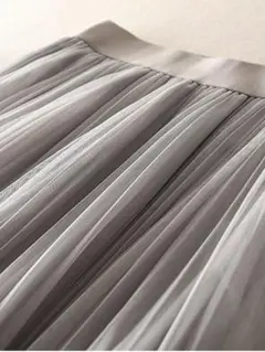 グレー プリーツ ロングスカート