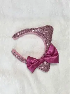 キティーちゃん ピンク スパンコール リボン カチューシャ