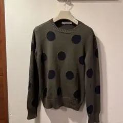 MaxMara 春ニット コットン　カーキ　ドット
