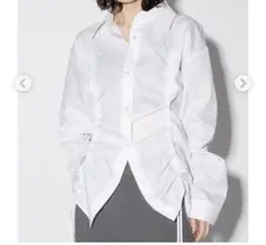 2way ギャザーシャツ　ドロストシャツ　Adoon plain