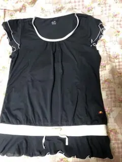 美品　エレッセ テニス　シャツ　ネイビー　L フリル