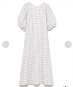 薄いピンク チェック柄 マキシパジャマ