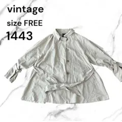 vintage トレンチコート ベージュ FREEサイズ　ウエストリボン上着