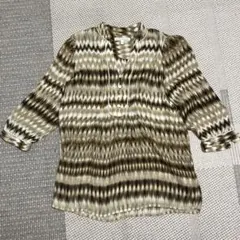 BANANA REPUBLIC 柄 五分袖シャツ S レトロ