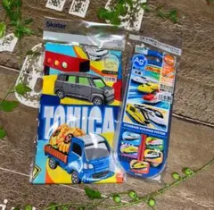 新品未使用　モノレール　車　スプーン・フォークお箸　トリオセットランチクロス