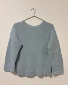 UNIQLO 水色 リブ編みニット S