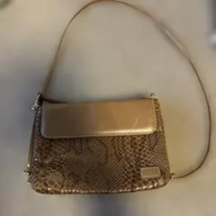 スネーク柄 ショルダーバッグ ブラウン