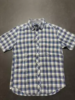 THE SHOP TK MIXPICE チェックシャツ 半袖 ブルー系 Mサイズ