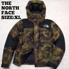 THE NORTH FACE♦バルトロライトジャケット ロゴ刺繍 黒×迷彩 XL