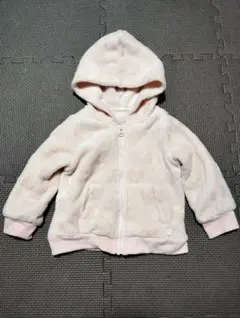 フリース フード付きアウター 80 淡いピンク