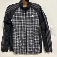 【adidas】チェック柄 ウィンドブレーカー裏起毛【Sサイズ】