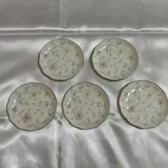 ナルミ製　ボーンチャイナの銘々皿 磁器 花柄 皿 5枚セット　小皿　日本製