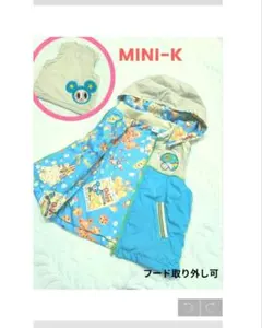 希少✨️マウスくん 総柄裏地 MINI-K フード付きベスト レトロ アウターのサムネイル