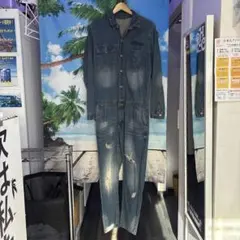 デニムオーバーオール Lサイズ インディゴブルー
