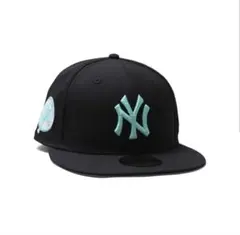 New Era NYロゴ ベースボールキャップ 黒/ミント 7 3/4 - メルカリ