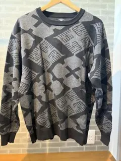 BUDSPOOL 花罰　セーター　ニット　GAKKIN 舐達麻 GAKKIN × BUDSPOOL 花罰家紋 COTTON KNIT JACQUARD SWEATER CHARCOAL