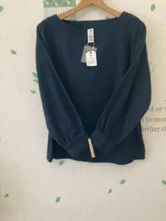 【値下げ❣️】新品未使用　タグ付き　LBC ネイビー ボートネック長袖シャツ　Lのサムネイル