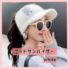 ニット帽 サンバイザー ゴルフ ライン ゴルフ 帽子 冬 スポーツ ホワイト