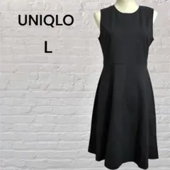 UNIQLO ノースリーブ フレアワンピース L ブラック