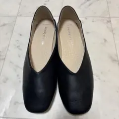 aquagarage スクエアトゥパンプス バレエシューズ 40 黒