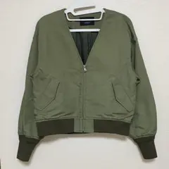 MACPHEE マカフィー ノーカラー ブルゾン アウター カーキ